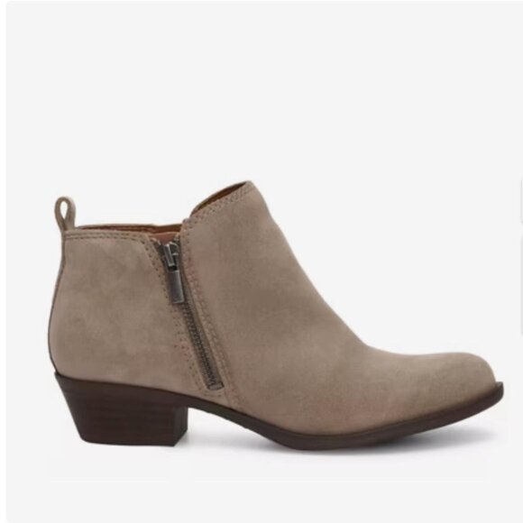 Lucky Brand Suede Ankle Booties • Taupe • Size 9 • Low Heel - Picture 1 of 4